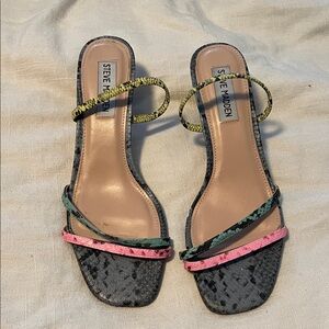 Steve Madden Pink and Green Strappy Sandals
